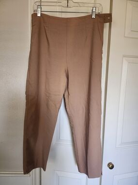 Women's Brown High-Rise Straight-Leg Pants